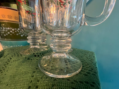 Set of 4 vintage Arby’s Holly Berry mugs for Irish coffee and egg nog