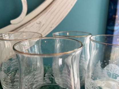 Frosted etched wine glasses