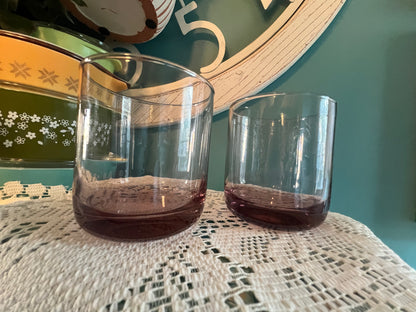 Vintage Libbey Metropolitan Plum old fashioned glasses set of 2