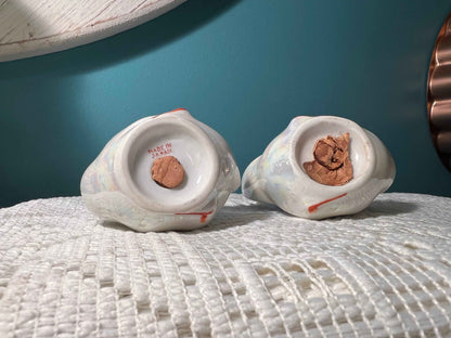 Vintage Japanese Lusterware Duck Salt & Pepper Shakers | Iridescent Glaze | Vintage Kitchenware