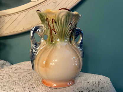 Vintage Lusterware Floral Vase – Made in Brazil | 6" Tall