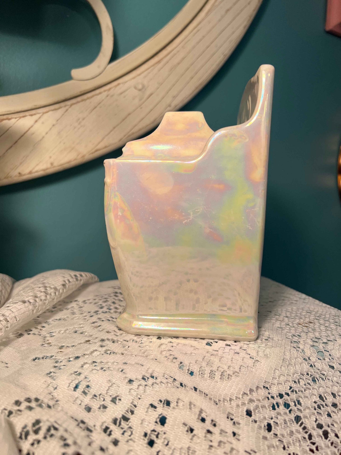 Vintage MEPOCO Opal Lusterware Salt Cellar with Lid – Made in Germany, Mid-Century Collectible