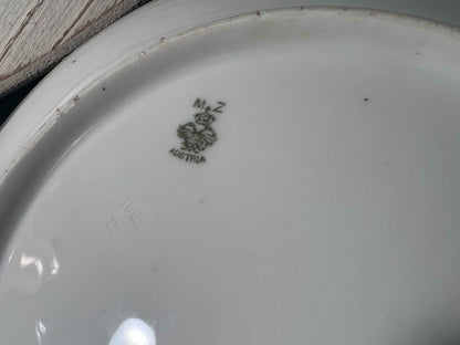Antique M&Z Austria Porcelain Plate | Art Deco Gold Scrollwork | Austrian China
