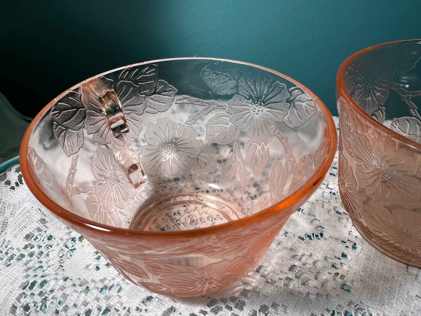 Vintage MacBeth-Evans Dogwood Pink Depression Glass Cup | 6 oz | 1930s