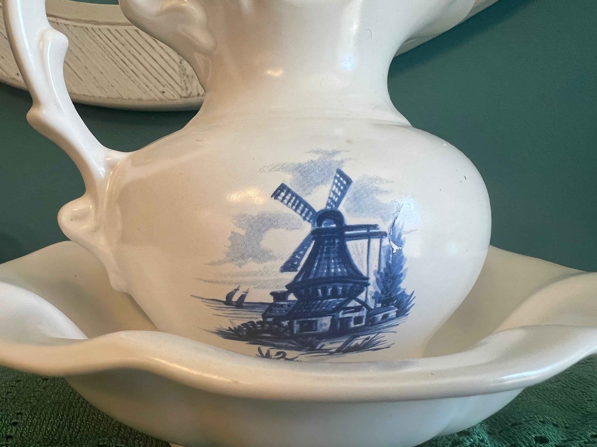 Vintage McCoy Pottery Windmill Pitcher & Wash Basin Set | Vintage Pottery