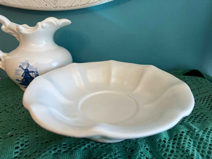 Vintage McCoy Pottery Windmill Pitcher & Wash Basin Set | Vintage Pottery