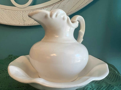 Vintage McCoy Pottery Windmill Pitcher & Wash Basin Set | Vintage Pottery