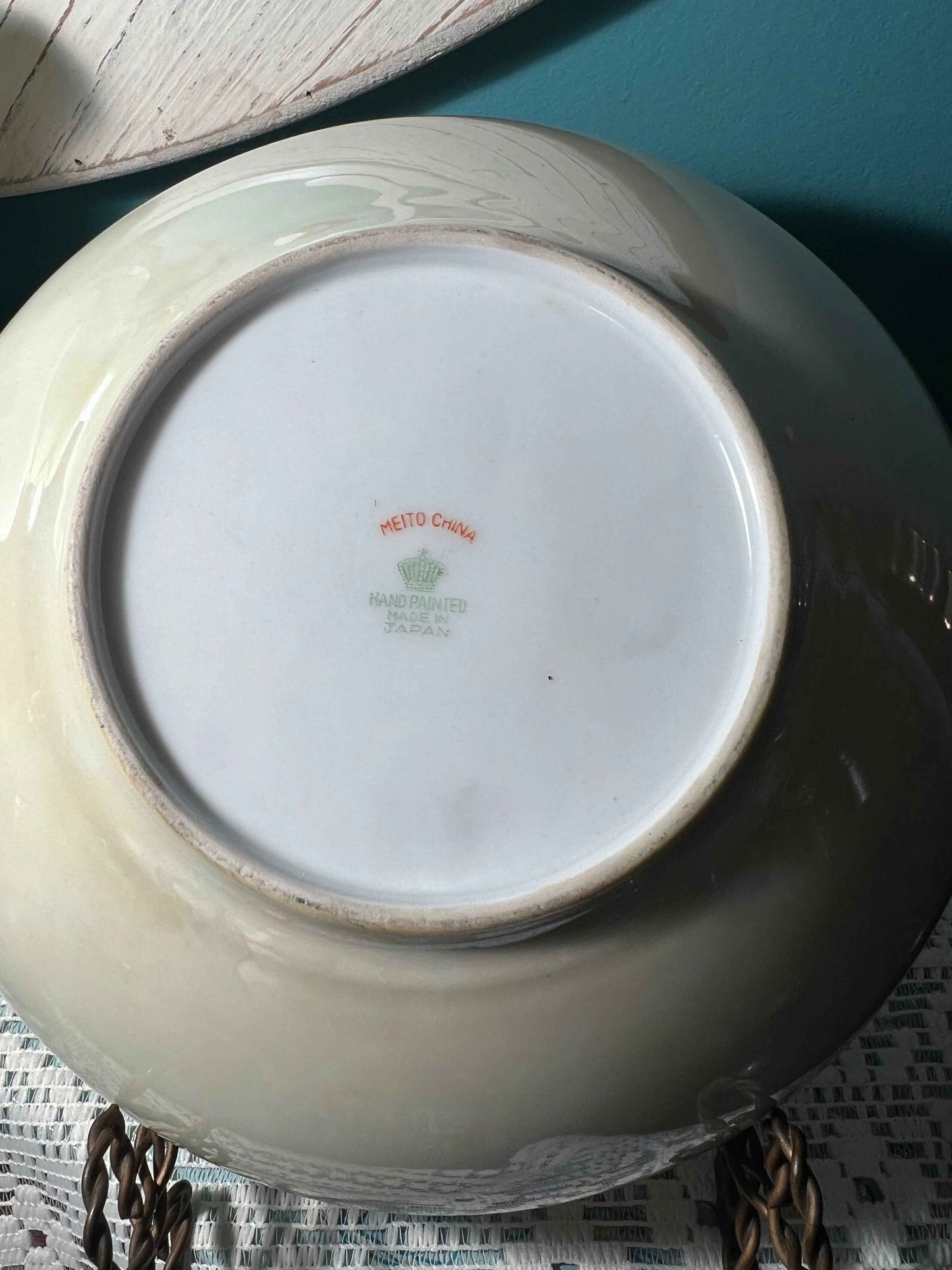 Meito China Lusterware Floral Bowl | Blue Daisy & Orange Tulip Design Vintage Dinnerware