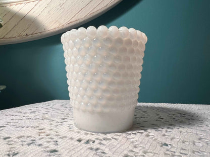 Vintage White Milk Glass Hobnail Votive Candle Holder | Hobnail Milk Glass Decor | Vintage Glassware