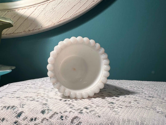 Vintage White Milk Glass Hobnail Votive Candle Holder | Hobnail Milk Glass Decor | Vintage Glassware