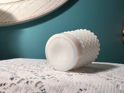Vintage White Milk Glass Hobnail Votive Candle Holder | Hobnail Milk Glass Decor | Vintage Glassware