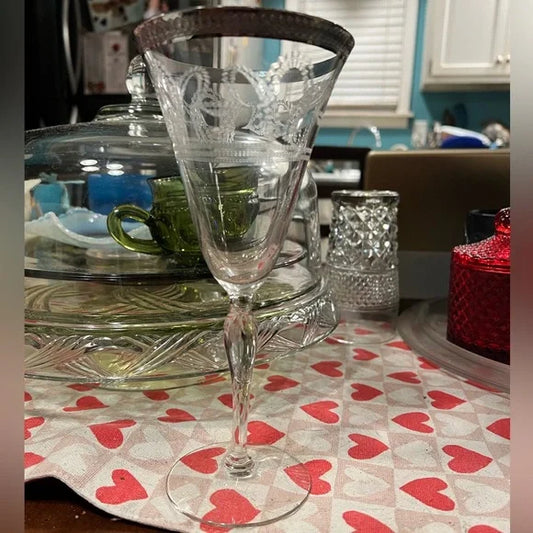 Vintage Morgantown crystal wine glass