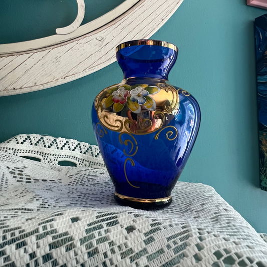 Vintage Nasco Japan vase Cobalt blue