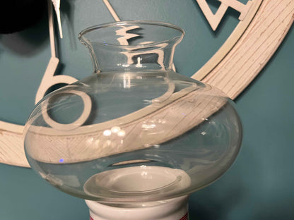 1981 New Country Gear Hurricane Candle Holder | Tree & Falling Leaves Glass Dome