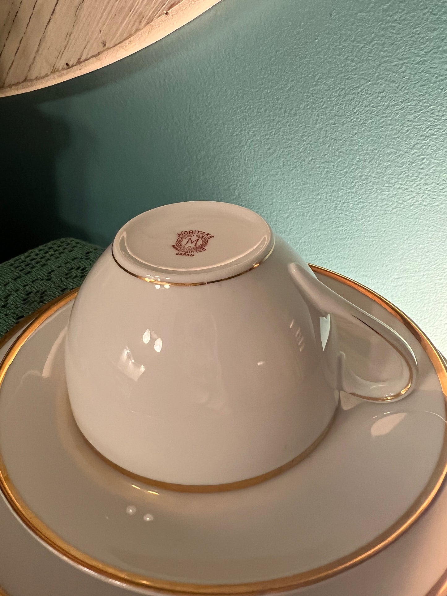 Mid-century Noritake fine china cup and saucer collectible set
