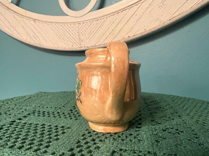 Vintage Occupied Japan Lusterware Child’s Teapot | Daisy Floral Mustard Yellow