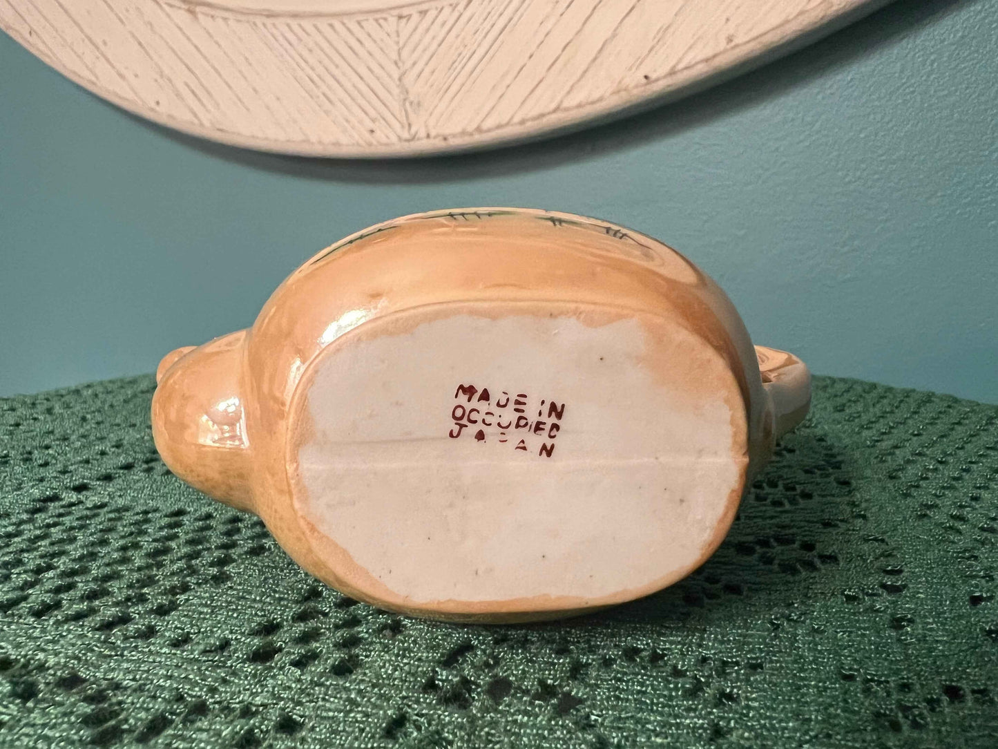 Vintage Occupied Japan Lusterware Child’s Teapot | Daisy Floral Mustard Yellow