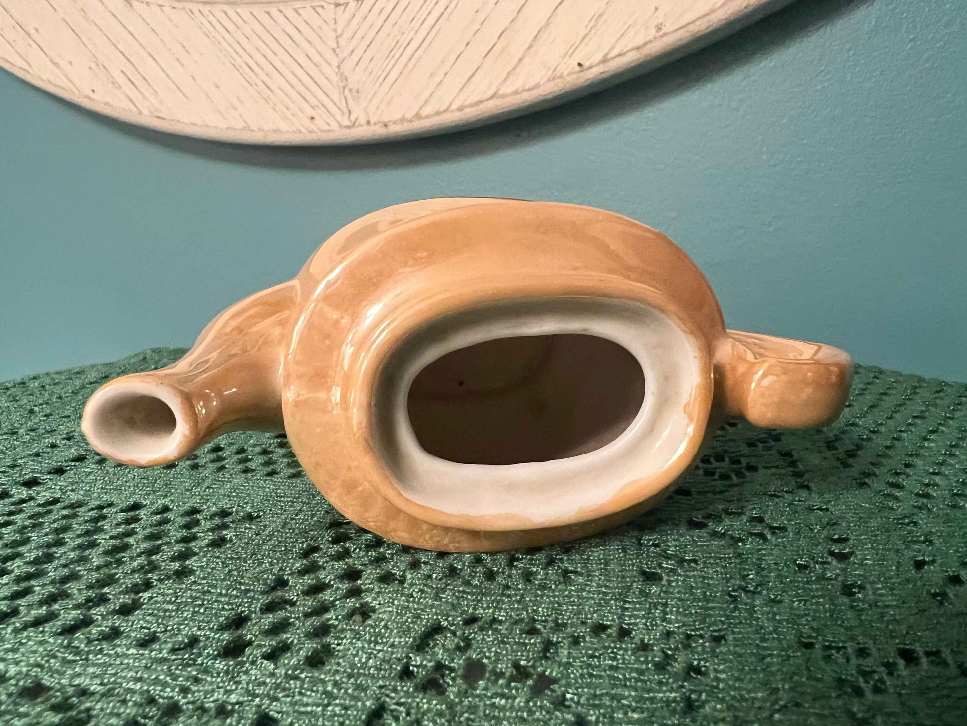 Vintage Occupied Japan Lusterware Child’s Teapot | Daisy Floral Mustard Yellow