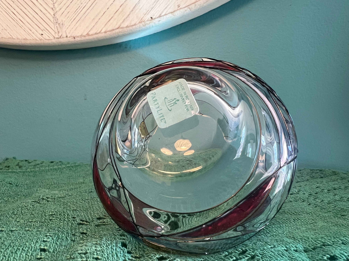 Vintage PartyLite Calypso Mosaic Glass Bowl Candle Holder | Vintage Glassware