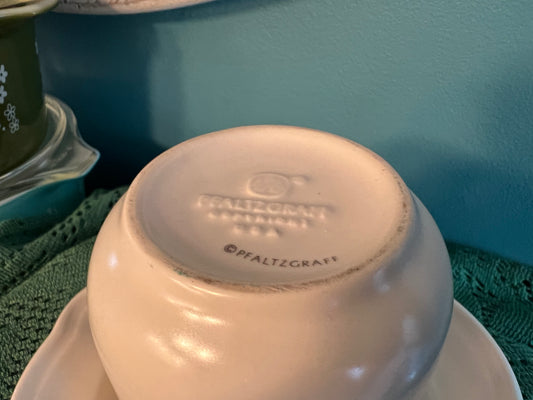 Collectible Pfaltzgraff flat cup and saucer for display or use