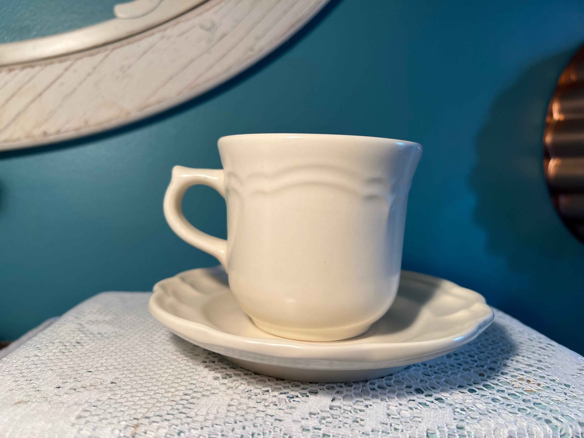 Vintage Pfaltzgraff Tea Rose Cup & Saucer - Set of 4 | Pink Floral on Ivory | Collectible Tableware