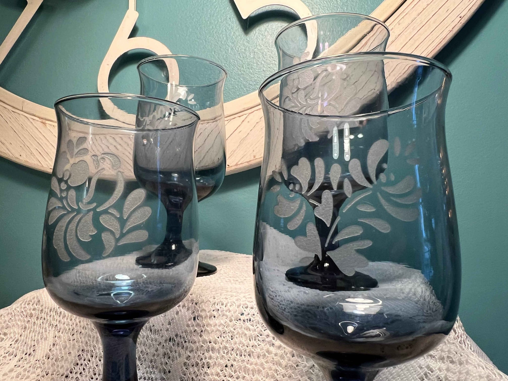 Pfaltzgraff Yorktowne Water Goblets – Set of 4 | 12 oz Vintage Stoneware Glasses