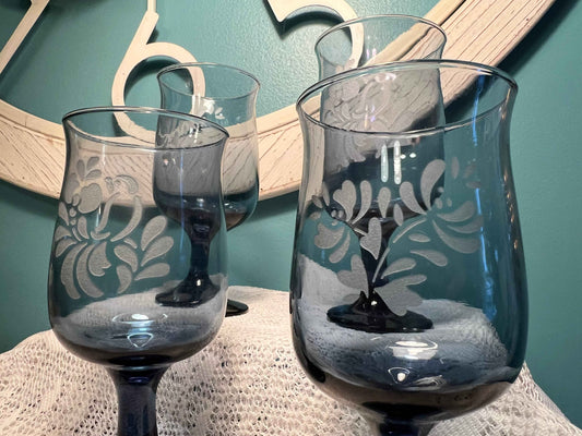 Pfaltzgraff Yorktowne Water Goblets – Set of 4 | 12 oz Vintage Stoneware Glasses