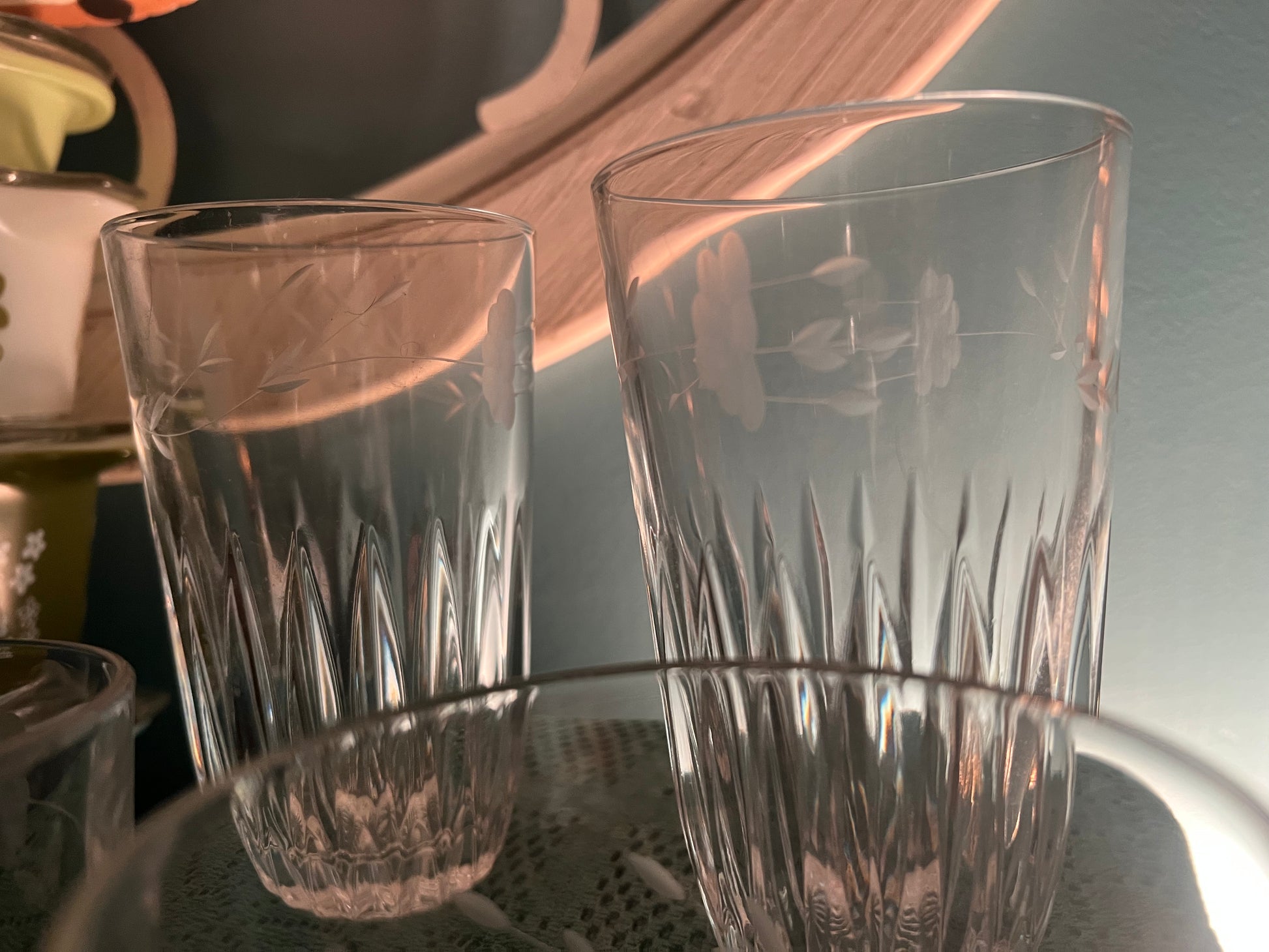 Blown glass Princess House Heritage collection glasses for water, juice, or cocktails
