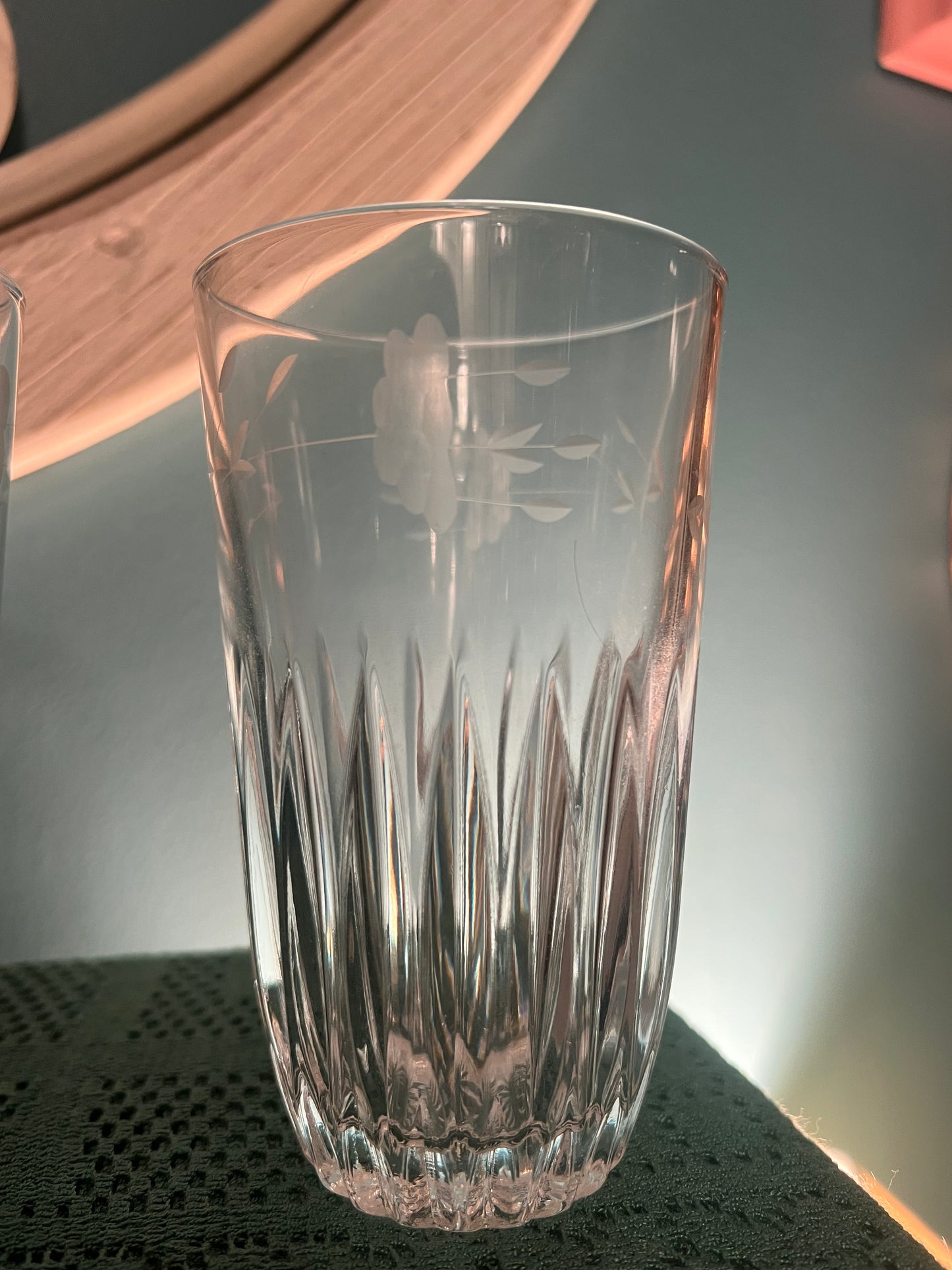 Elegant vintage Princess House Heritage tall glass set for entertaining or display