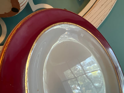 Retro Pyrex Christmas Red and Gold side plate collectible