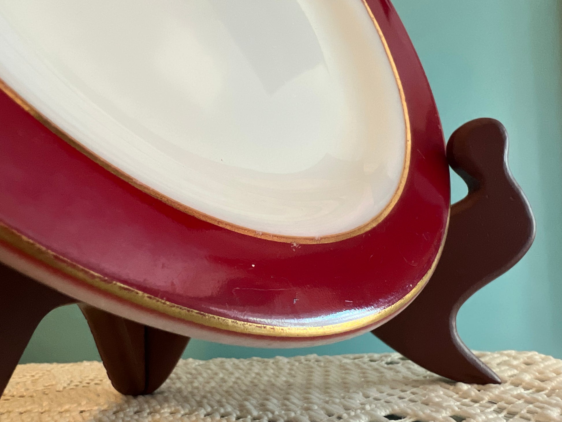 Mid-century Pyrex Flamingo Red dessert or butter plate