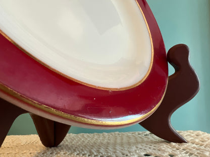 Mid-century Pyrex Flamingo Red dessert or butter plate