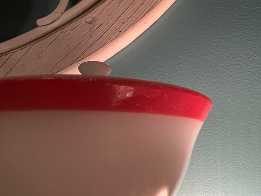 Mid-century collectible Pyrex Flamingo sugar dish for kitchen or tabletop