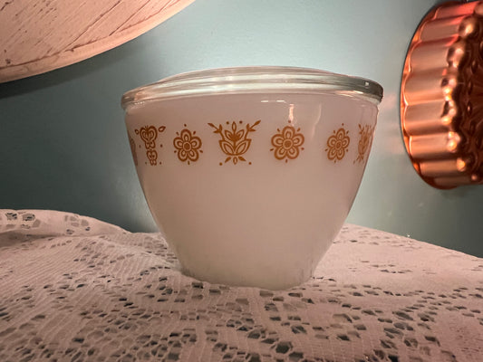 Vintage Corning Corelle Butterfly Gold sugar bowl with lid