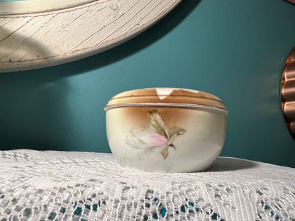 RS Germany Dresser Jar | Reinhold Schlegelmilch Hand-Painted Floral Porcelain