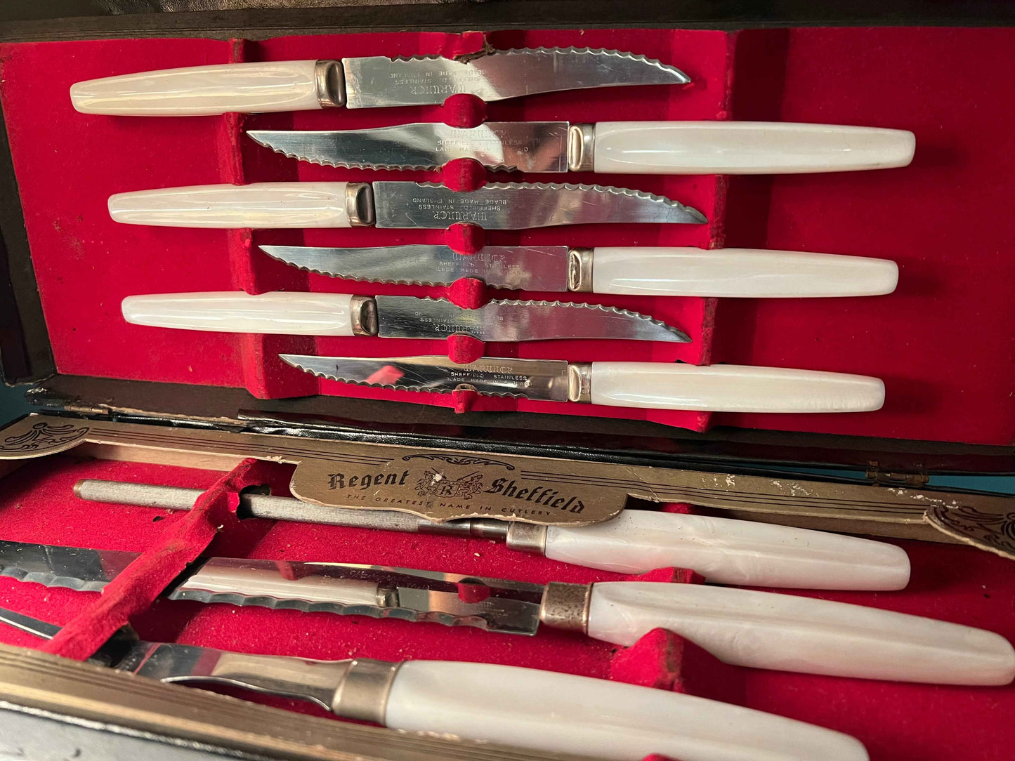Vintage Regent Sheffield Steak & Cutlery Knife Set | 9-Piece | England
