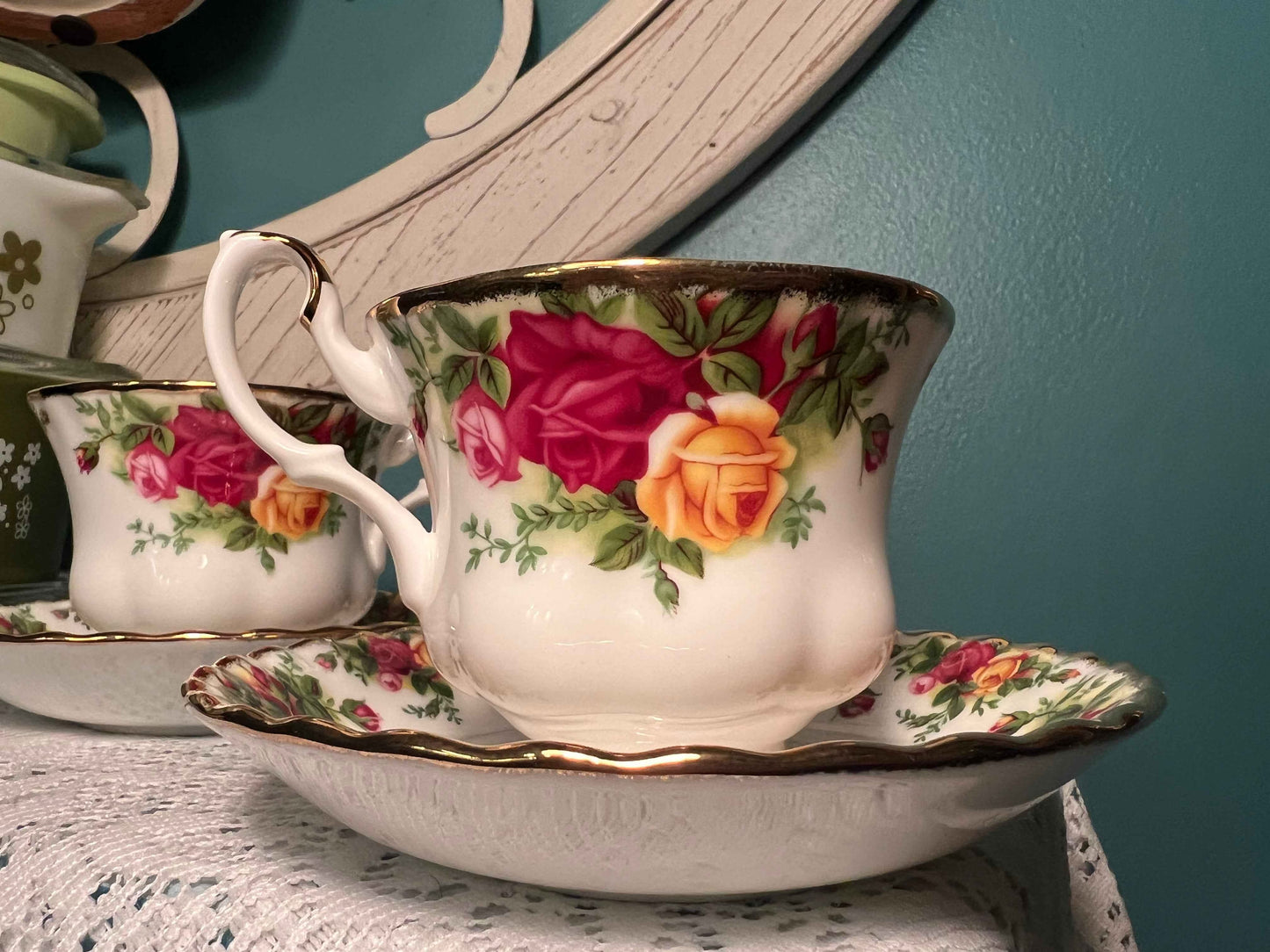 Royal Albert Old Country Roses Tea Cup & Saucer Set of 2 | Vintage Fine China