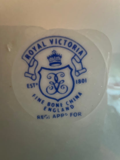 Vintage Royal Victoria Pink Roses 8” salad plate with gold trim