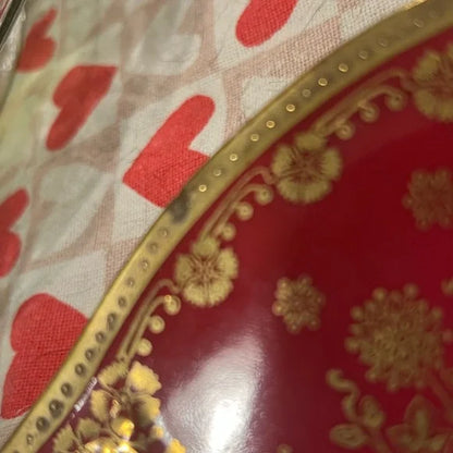 Red and gold porcelain plate