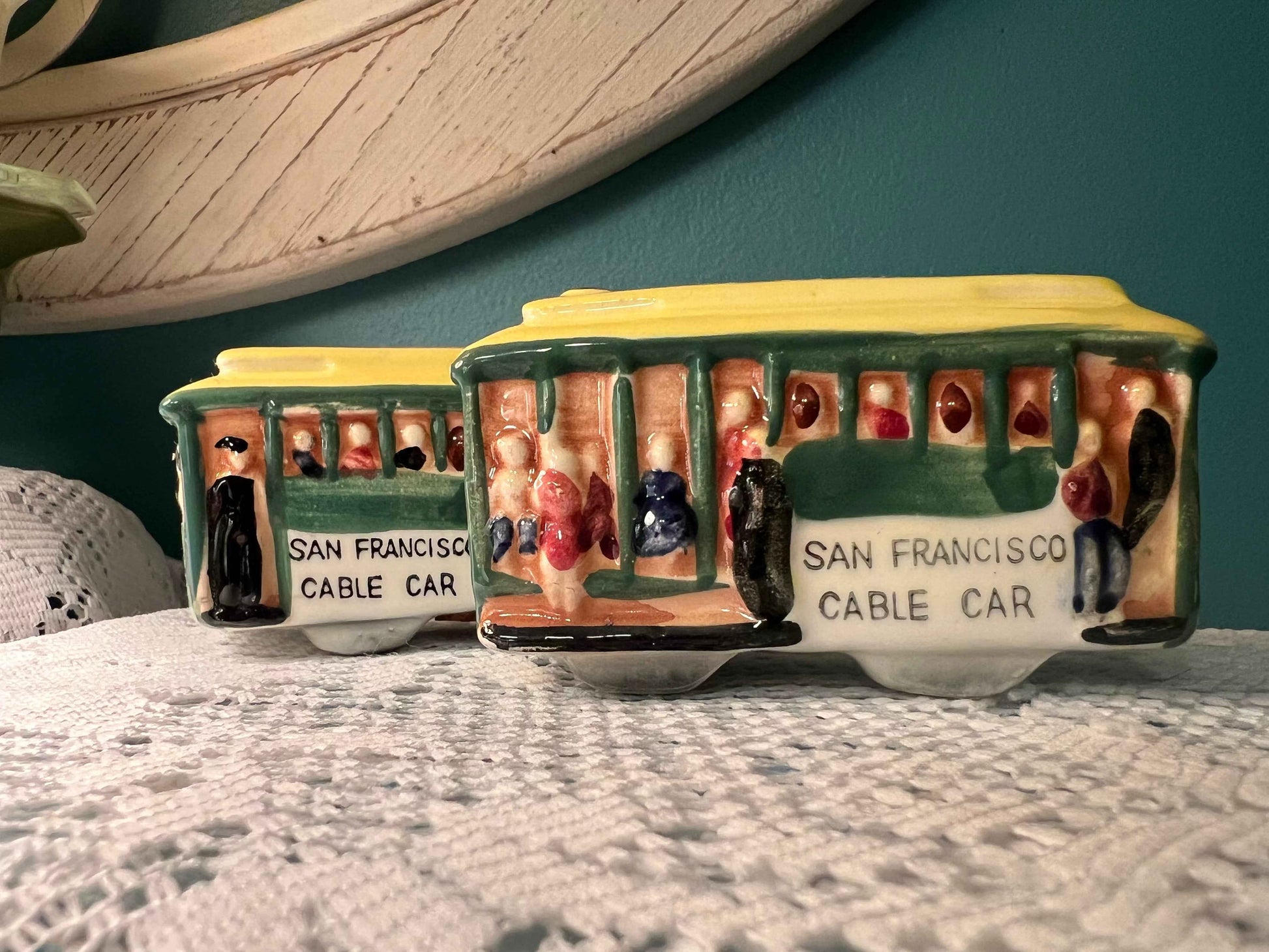 Vintage San Francisco Cable Car Salt & Pepper Shakers | EFCCO Japan | Collectible Tableware