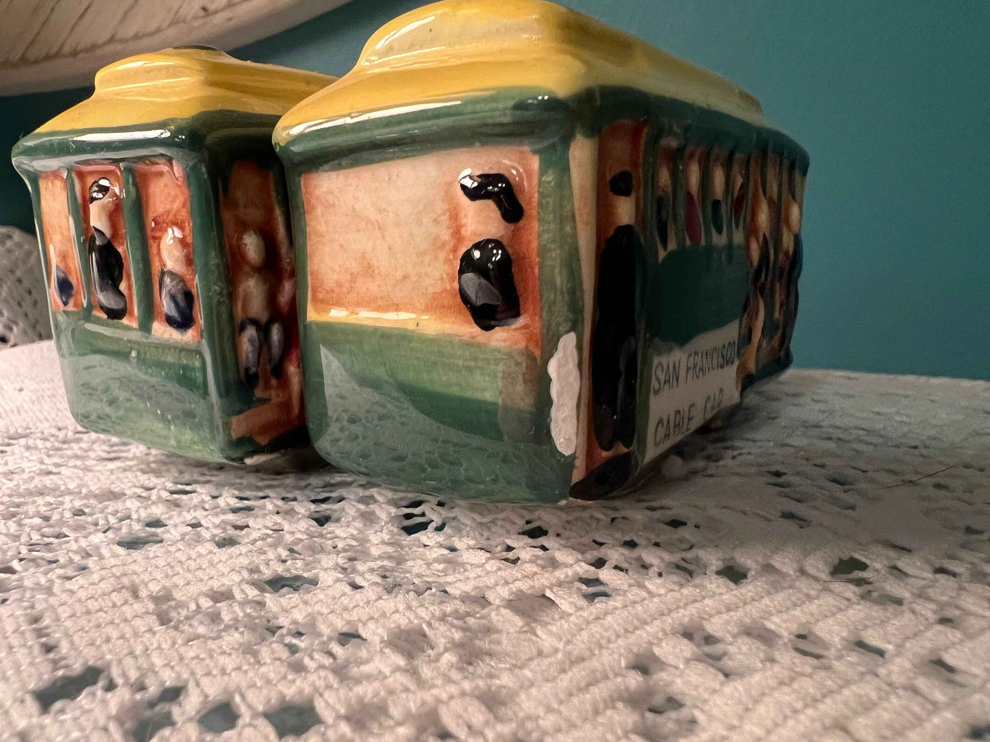Vintage San Francisco Cable Car Salt & Pepper Shakers | EFCCO Japan | Collectible Tableware