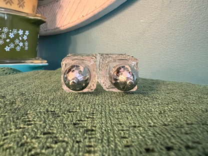 Collectible Japanese skyscraper salt and pepper glassware set
