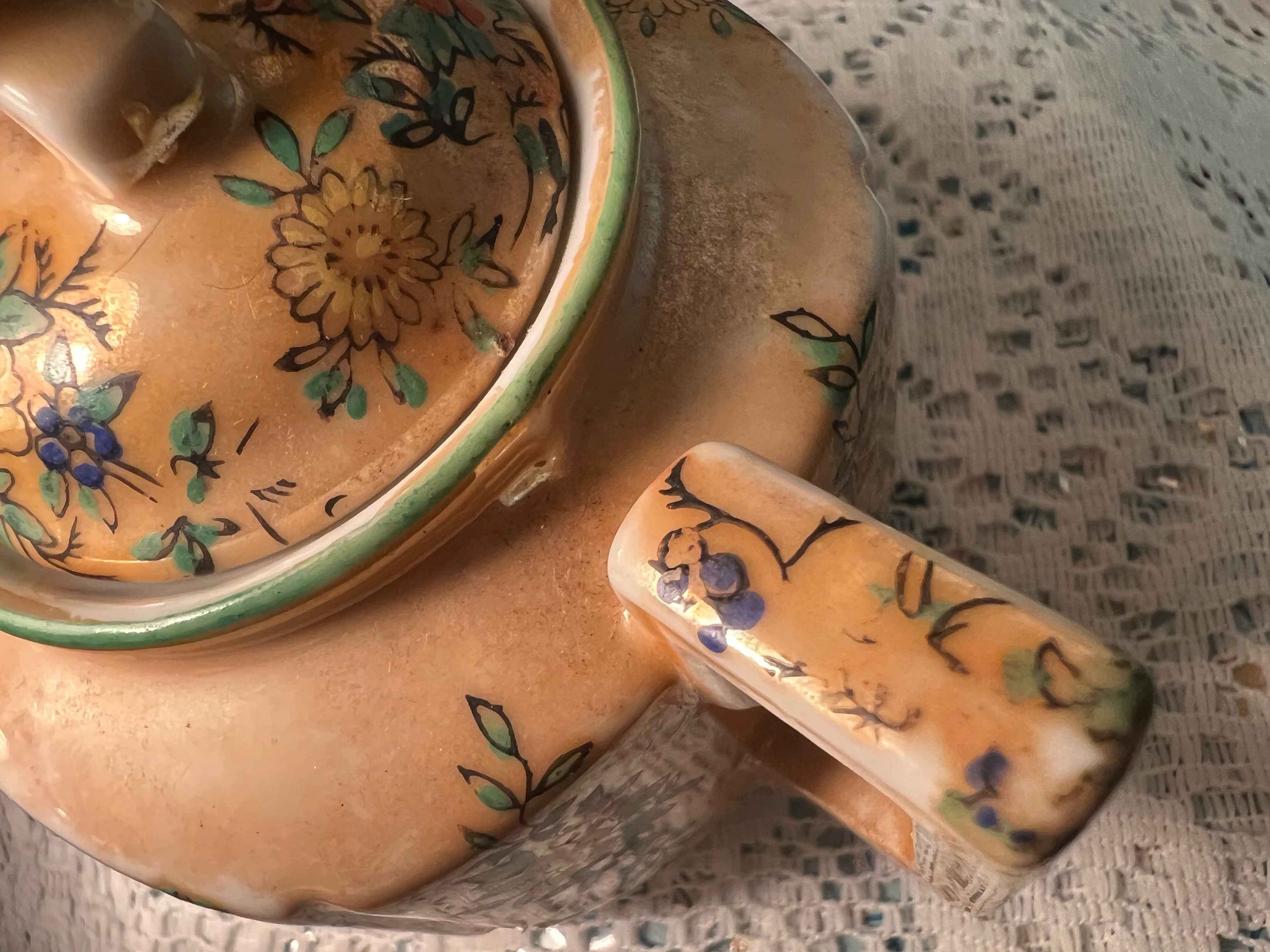 Vintage Trico Lusterware Creamer & Sugar Bowl Set | Japanese Hand-Painted Tableware