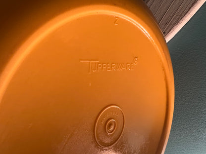 Retro 1970s Tupperware large yellow plastic bowl for kitchen and collectible décor