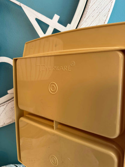 Vintage Tupperware Deviled Egg Carrier – Catalog No. 723, Harvest Gold 4-Piece Easter & Picnic Egg Tray