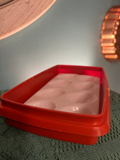 Durable vintage Tupperware container for sandwiches, meats, deviled eggs, or appetizers