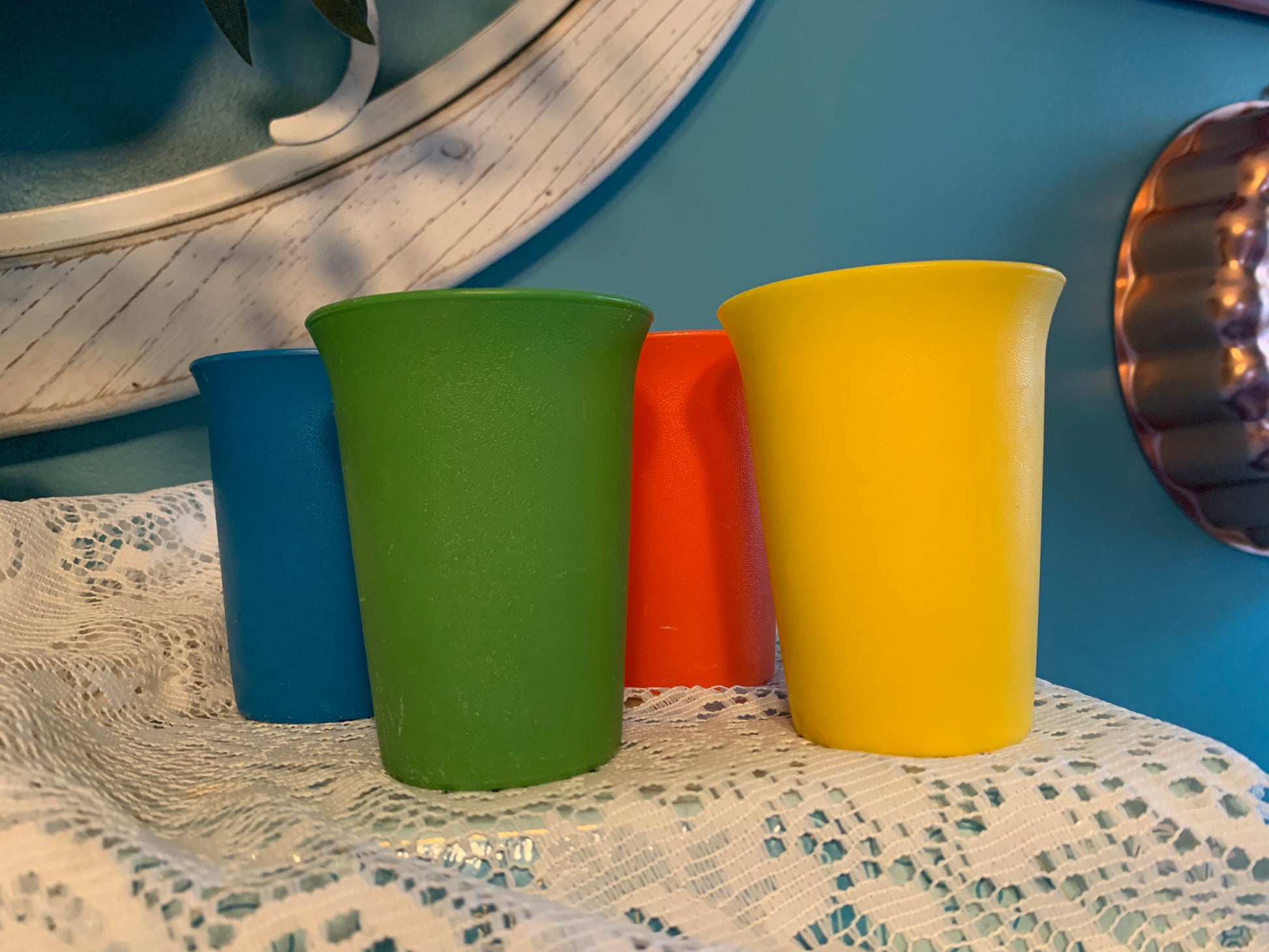 Vintage Tupperware Plastic Cups for Toddlers
