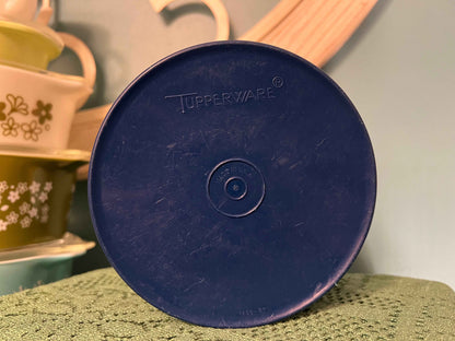 Vintage Blue Tupperware Servalier Canister | Button Seal Floral Design