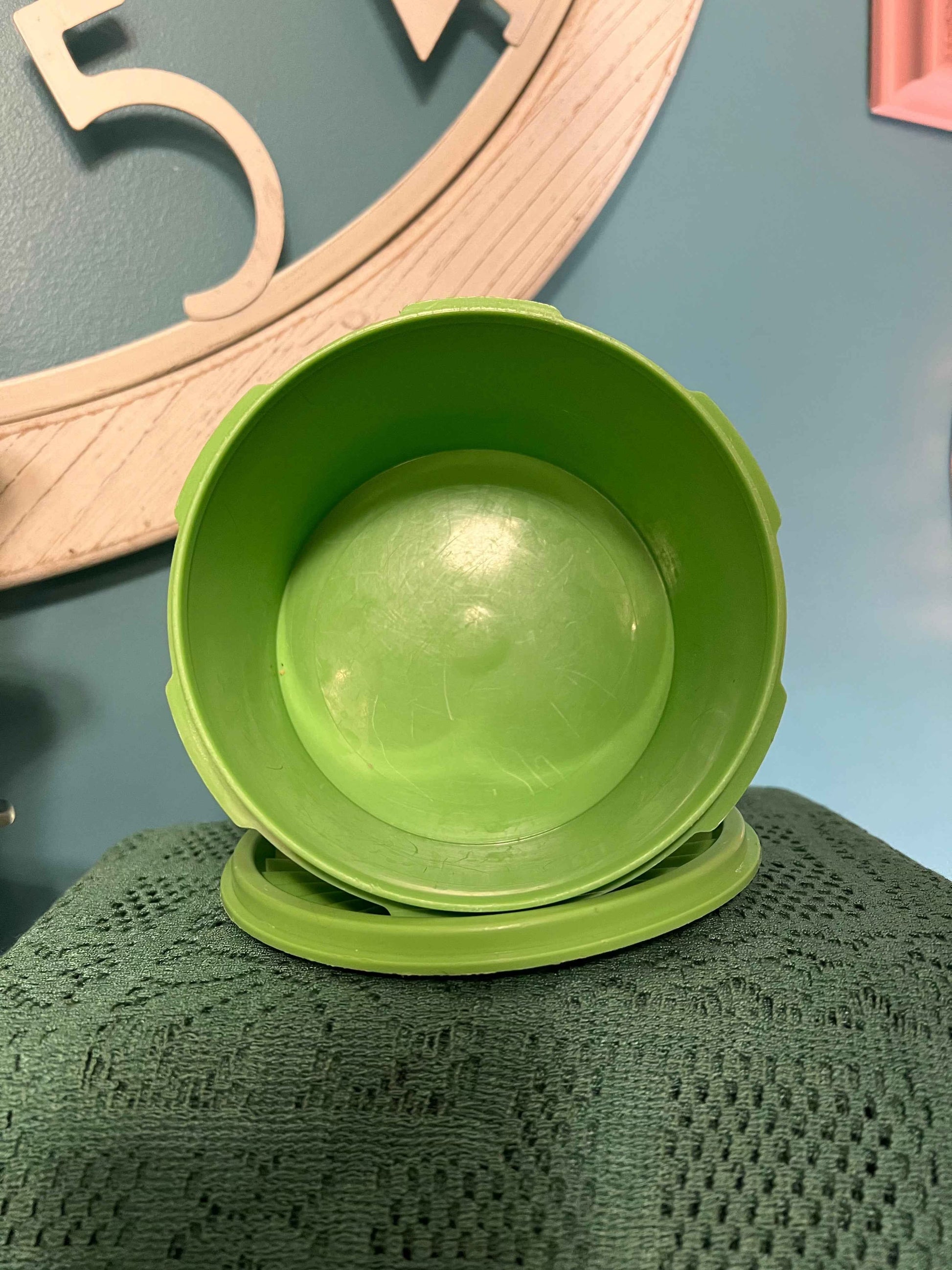 Vintage Tupperware Lime Green Round Canister #1298 | Apple Green Storage