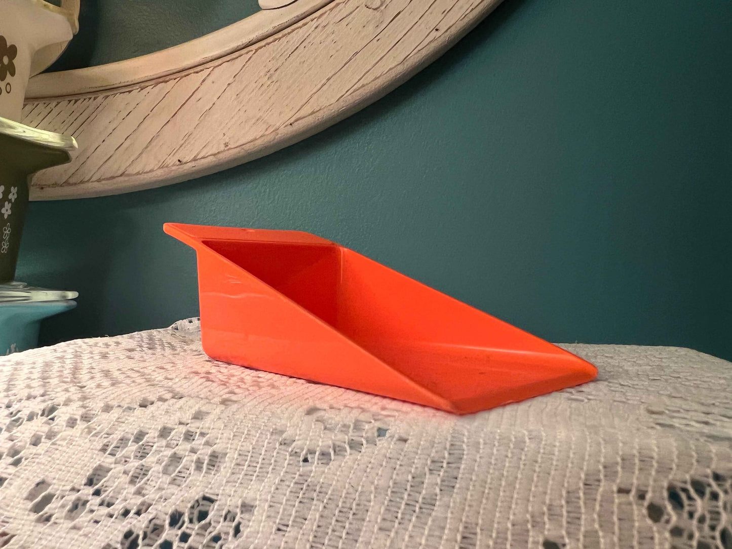 Vintage Tupperware Orange Kitchen Scoop | #1452-4 | Retro 1970s Plastic